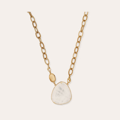 Billy Silia large gold necklace - Rock Crystal