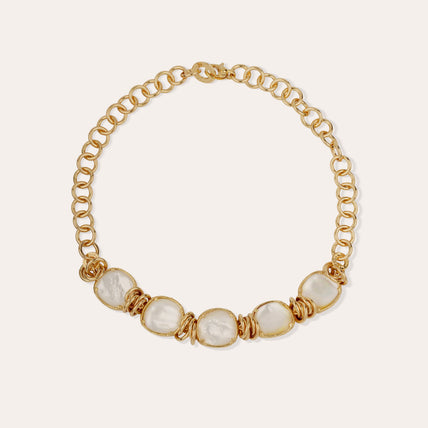 Collier Sirena doré - Nacre blanche