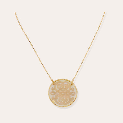 Collier Sun Diva grand modèle doré - Nacre blanche