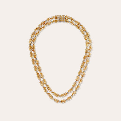 Collier Trévise strass doré