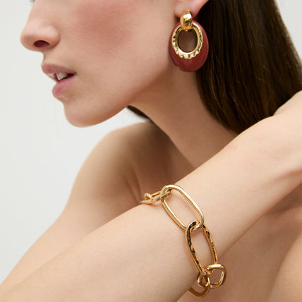Bracelet Maille Ovale grand modèle doré