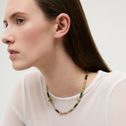 Collier Kali doré - Vessonite & Fluorine