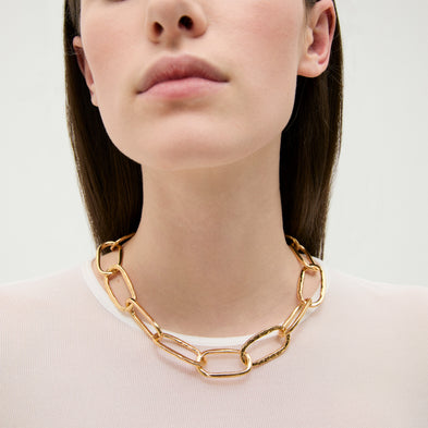 Collier Maille Ovale grand modèle doré