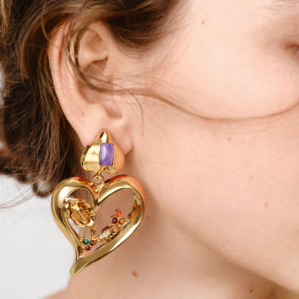 Odalys gold earrings - Amethyst
