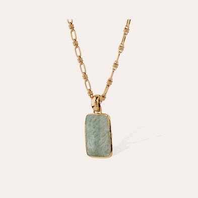Sautoir Aura doré - Amazonite