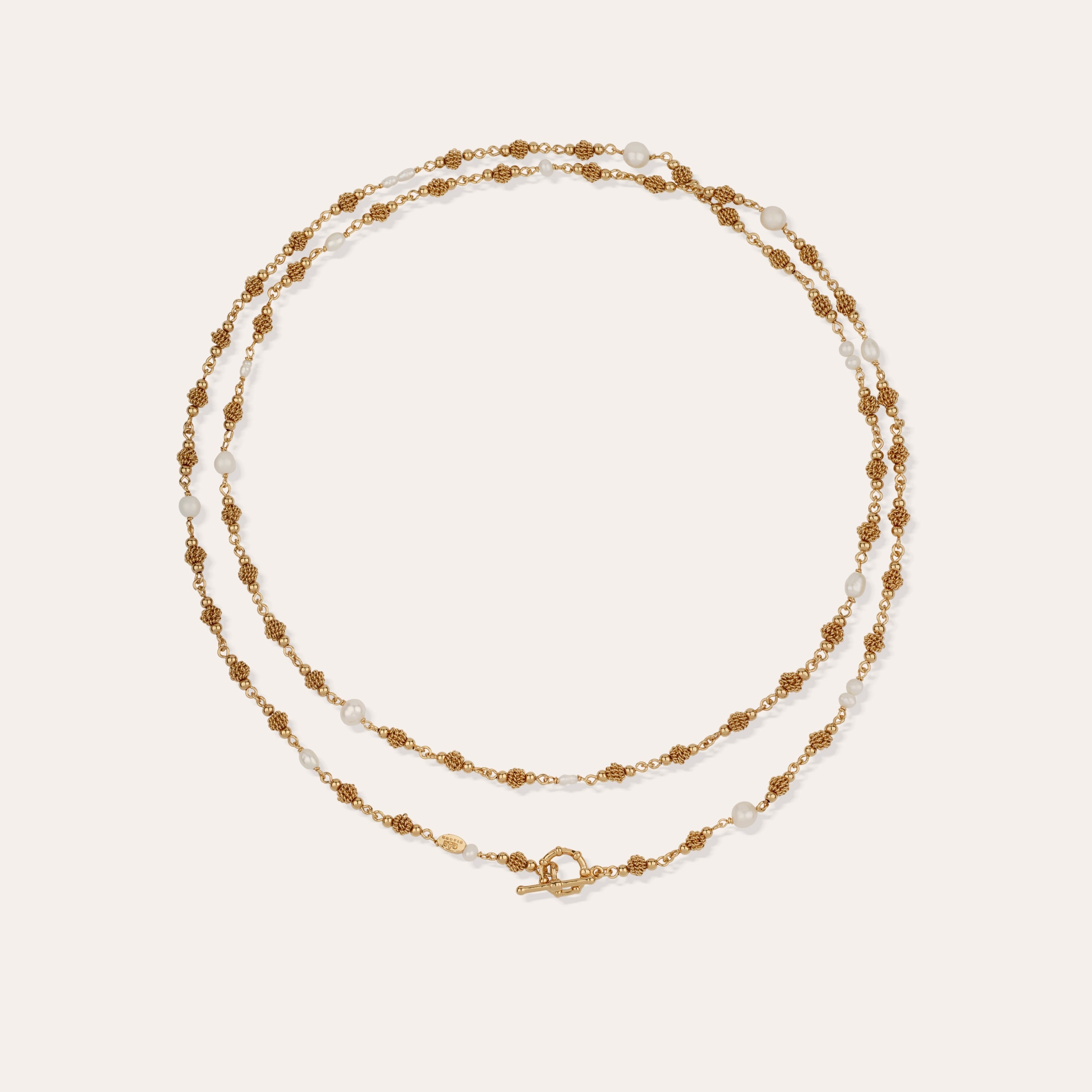 Rosario Long Necklace - White Mother-of-Pearl – Gas Bijoux