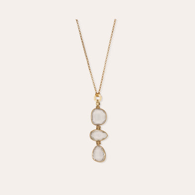 Sireine gold long necklace - Crystal