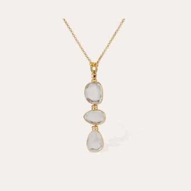 Sireine gold long necklace - Crystal