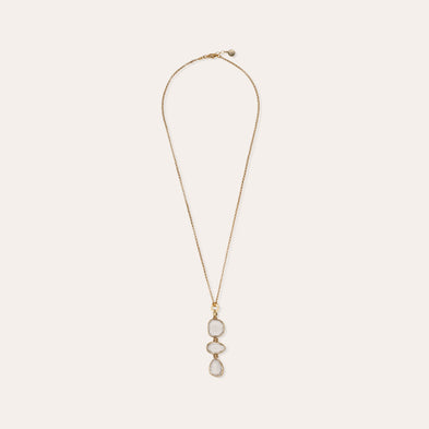Sireine gold long necklace - Crystal