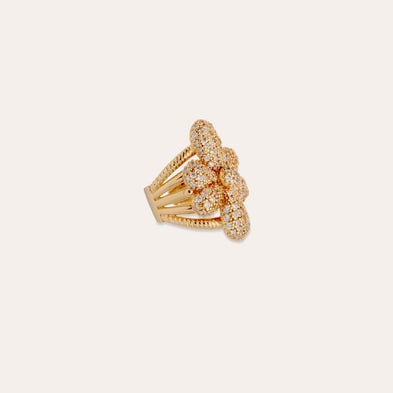 Bague Agapa dorée - Zircone