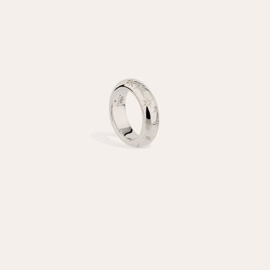 Bague Alliance Comète strass argentée