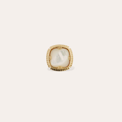 Bague Arty dorée - Nacre Blanche