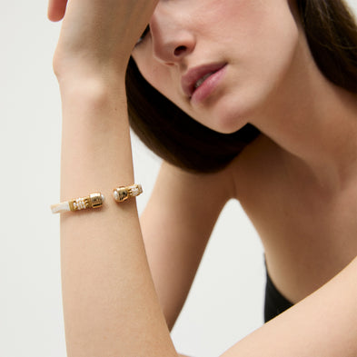 Sarina gold-tone acetate bracelet - Ivory
