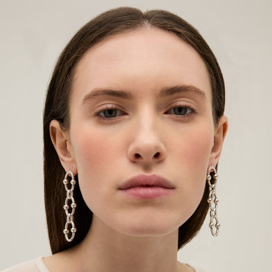 Rivage mini silver earrings