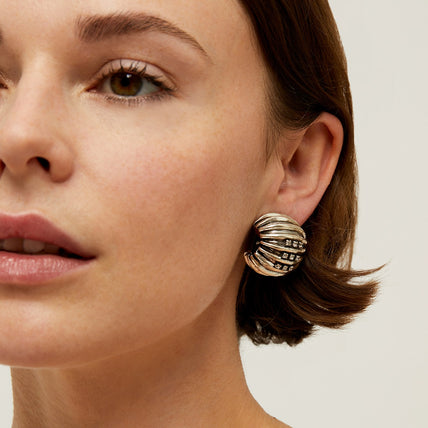 Pendientes Anne con strass plateados