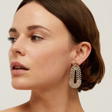 Trevise rhinestone gold earrings