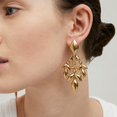 Boucles d'oreilles Olea grand modèles dorés