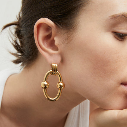 Boucles d'oreilles Rivage très grand modèle dorées
