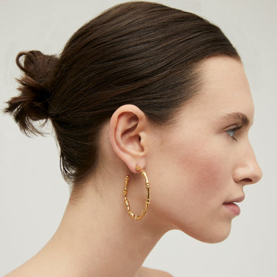 Boucles d'oreilles créoles Bambou dorées