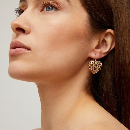 Boucles d'oreilles Coracao strass bicolore