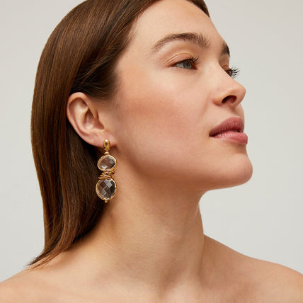 Boucles d'oreilles Sirena dorées - Cristal