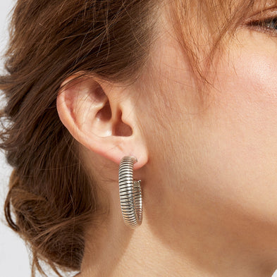 Boucles d'oreilles créoles Milo petit modèle argentées