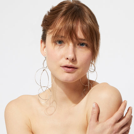 Torsade Multi silver earrings