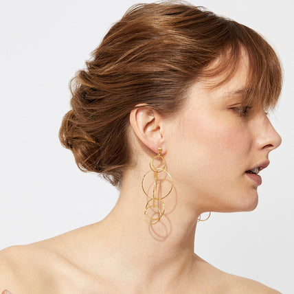 Pendientes « Torsade » Multi « small size » dorados