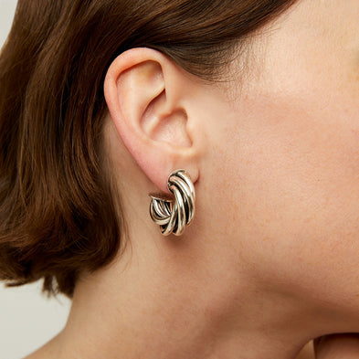 Atik mini silver hoop earrings