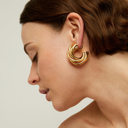 Pendientes de aro Atik « medium size » dorados
