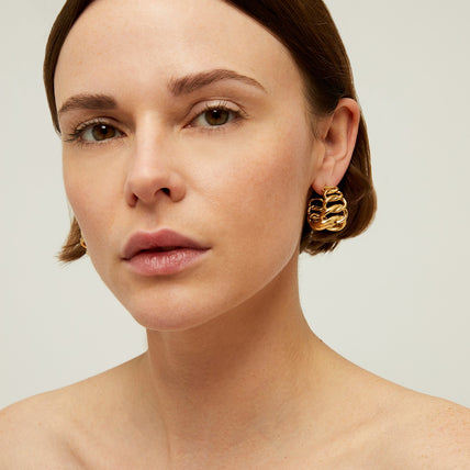Bronx gold-tone hoop earrings