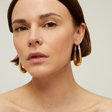 Écume large two-tone gold-tone earrings