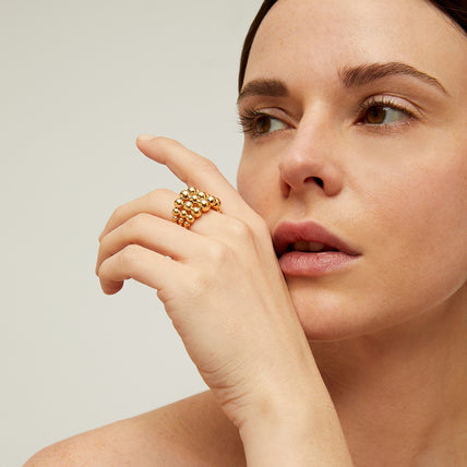 Anillo Multiperla dorado