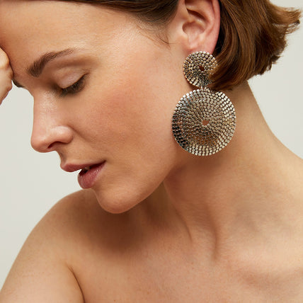 Pendientes Onde Lucky plateados