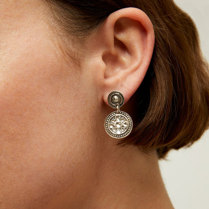 Sequin silver earrings