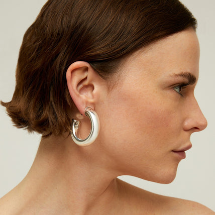 Pendientes de aro Turner plateados