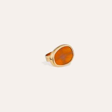 Aura Mini Gold Ring - Carnelian