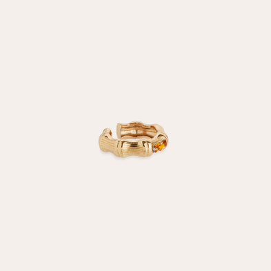 Bague Bambou jonc strass dorée