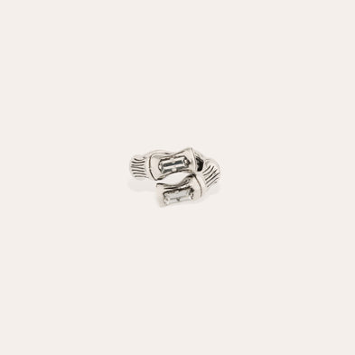 Bambou Liane silver-tone crystal ring