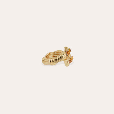 Bambou Liane crystal gold ring