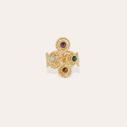 Bague Mistral Liane dorée - Malachite