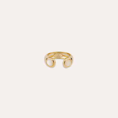 Bague Saint Germain dorée - Nacre blanche