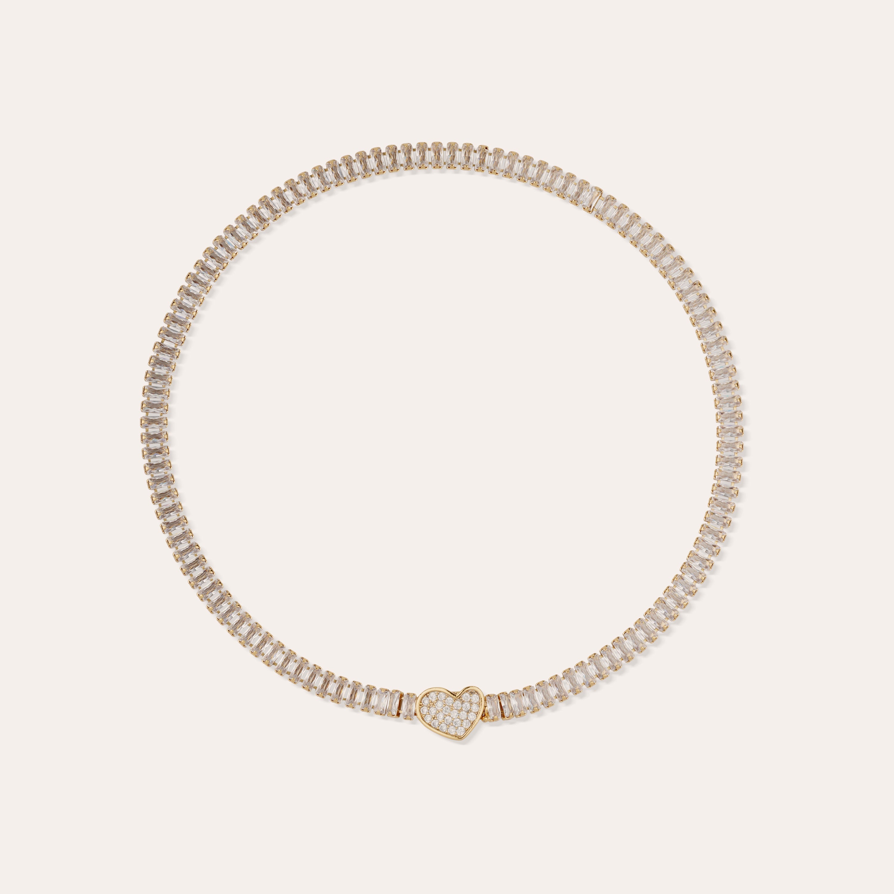 Gold Heart Sequined Necklace – Gas Bijoux