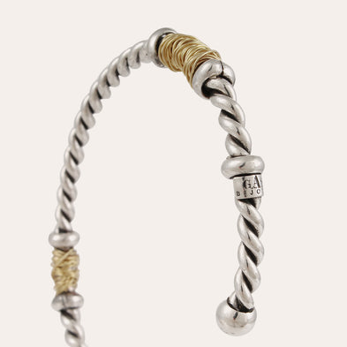Pulsera « Torsade » ancha y bicolor