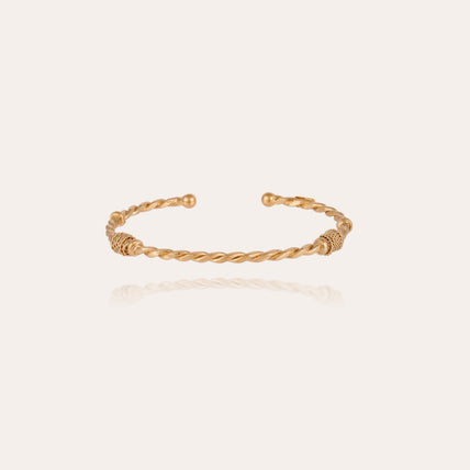 Small gold twisted bangle bracelet