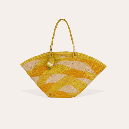 Sac panier Les Salins raphia - Moutarde