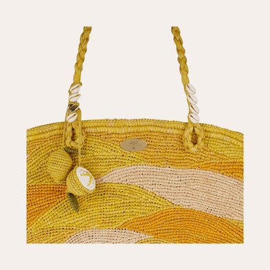 Sac panier Les Salins raphia - Moutarde