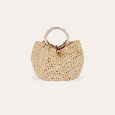 Canoubiers raffia drawstring bag