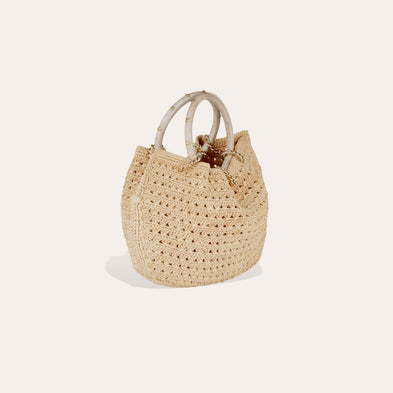 Canoubiers raffia drawstring bag