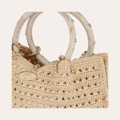 Canoubiers raffia drawstring bag